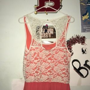 Pink dress with lace